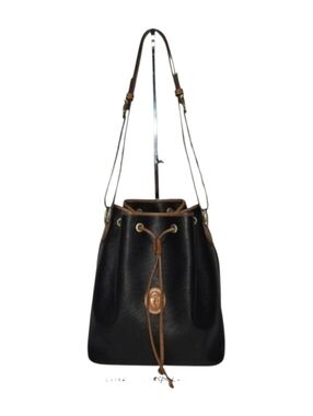 Trussardi-(Vintage) Collezione Crespo Canvas Leather Bucket Bag-EUC